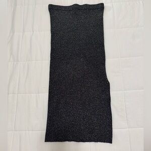 House of Harlow 1960 Black and Silver Sweater Midi Skirt